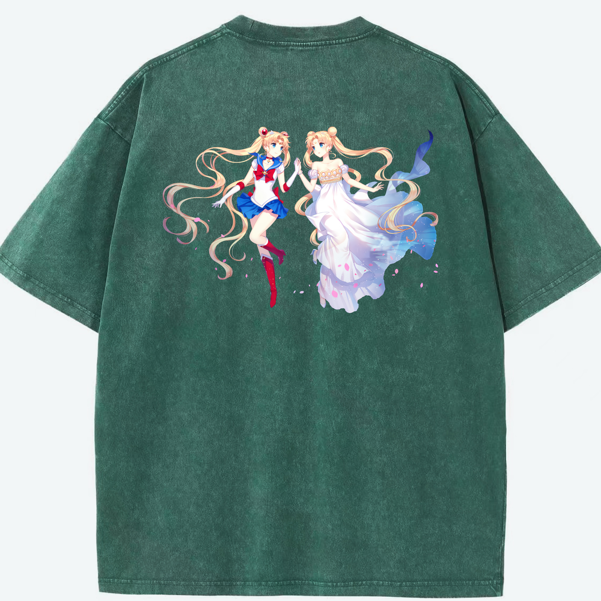 （画像用） 美少女戦士セーラームーン 月野 うさぎ つきの うさぎ Sailor Moon Tsukino Usagi 綿100% ヴィンテージ風 半袖Tシャツ（背面プリント）